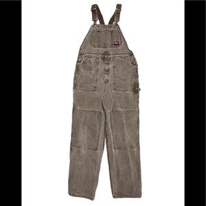 Vintage Brown Double Knee Brown Trashed Overalls Size Medium